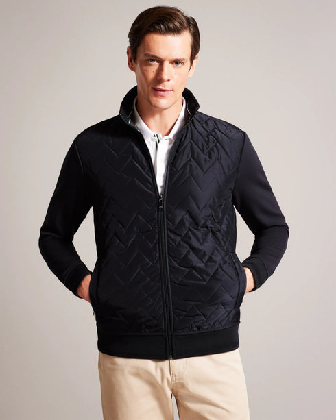 HAMSTE-Tops-Wrapping up never looked better. The HAMSTE jacket features a quilted front and funnel neck to keep out the breeze. Ideal for crisp morning walks and after work pints. Jacket Chevron quilted front Long sleeves Zip fastening Funnel neck Pockets Lewis is 6'2" / 1.88m and wears Navy in a Ted size 3- Ted Baker Romania